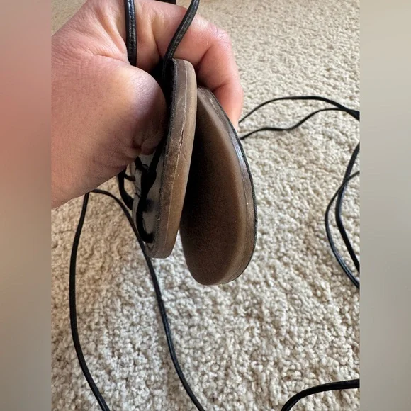 10 Madewell black strappy sandals lace up - Picture 2 of 8